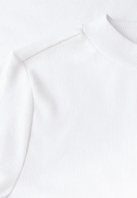 Rippshirt mit Rundhals White