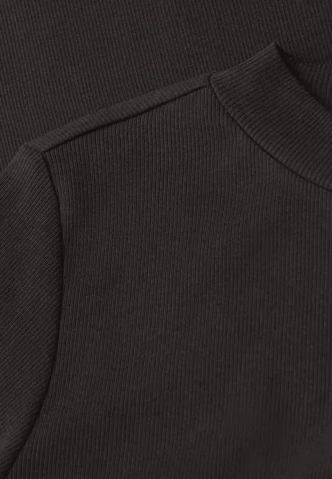 Rippshirt mit Rundhals dark auburn brown