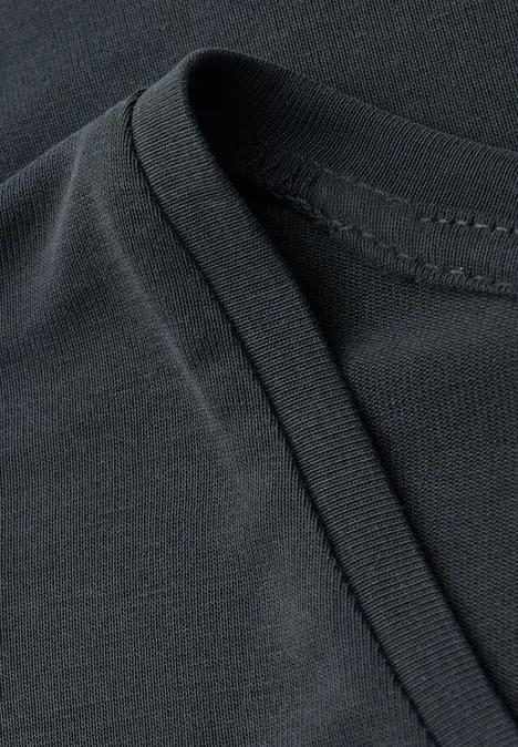 Silk-Look V-Neck Shirt Black