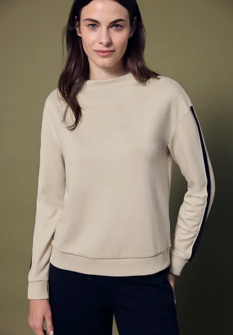 T-shirt à rayures accentuées Soft Fawn Beige