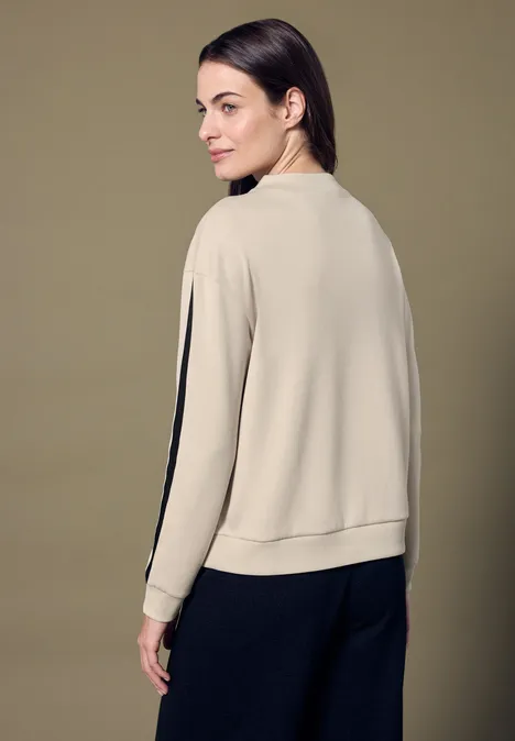 T-shirt à rayures accentuées Soft Fawn Beige