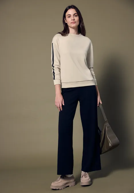 T-shirt à rayures accentuées Soft Fawn Beige