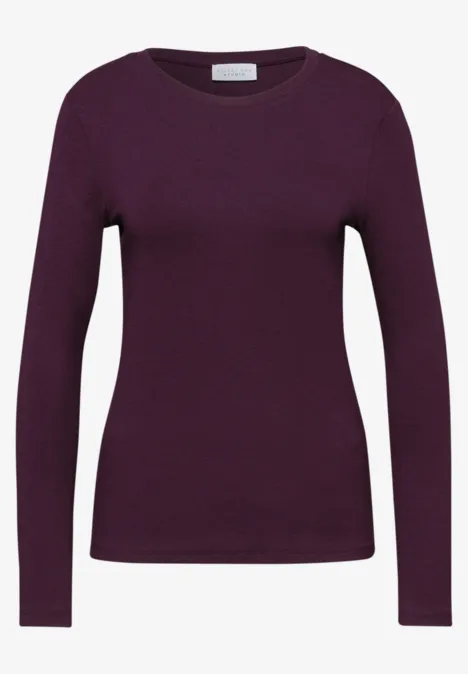 Basic Langarmshirt royal plum