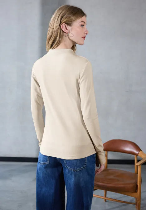 Basic Turtleneck Shirt soft beige