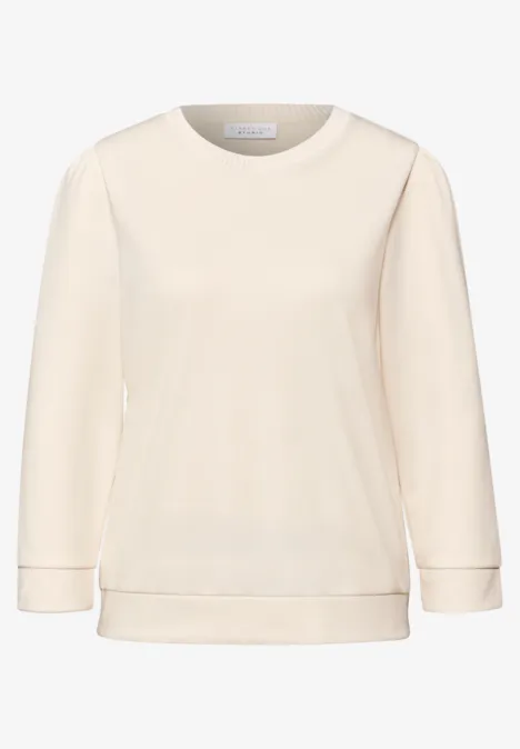 Shirt mit Raffung soft beige