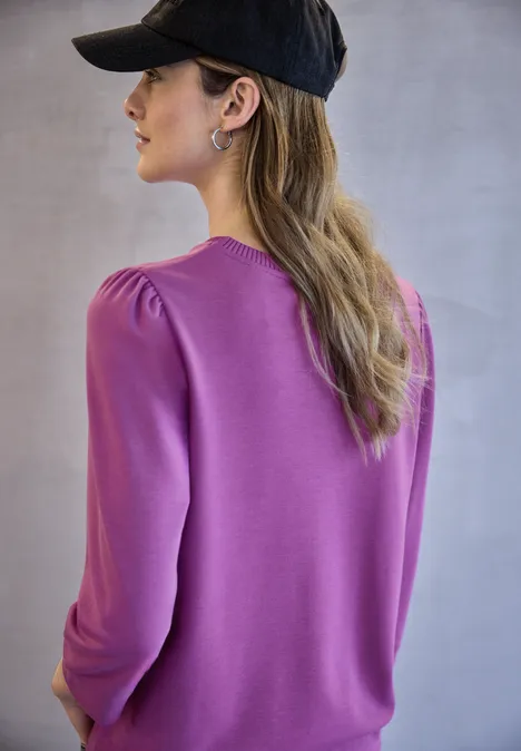 Shirt mit Raffung floral pink Shirt mit Raffung floral pink