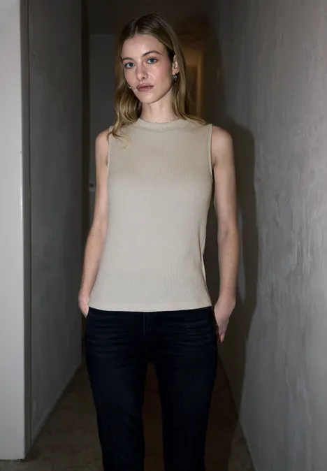 Glitzerndes Strick-Look Top soft beige Glitzerndes Strick-Look Top soft beige