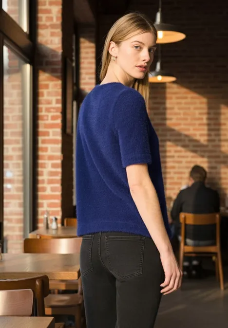 Kuscheliges Basic Shirt zenith blue
