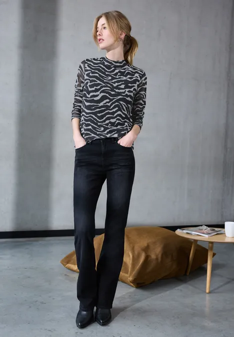 Shirt van mesh met patroon flint grey