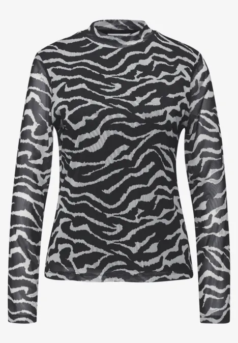 Shirt van mesh met patroon flint grey