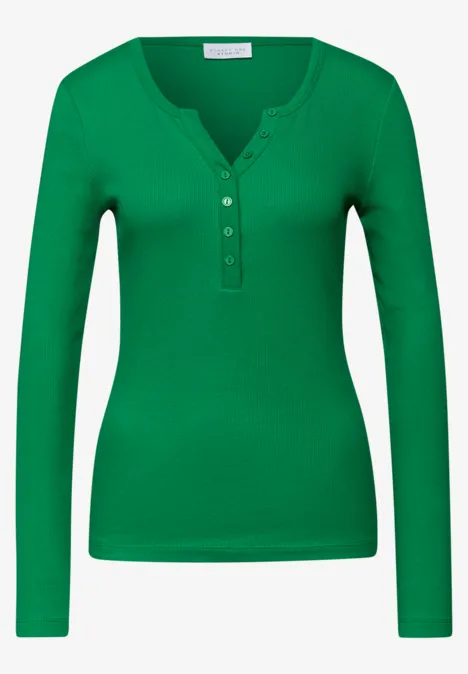 T-shirt à côtes avec boutons null