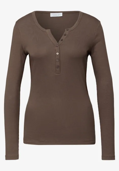 Prążkowana koszula z guzikami null