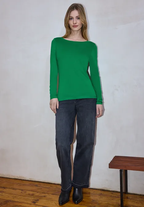 Basic shirt met lange mouwen null