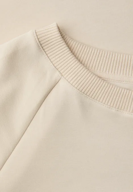 Softes Shirt mit Rippdetails soft beige