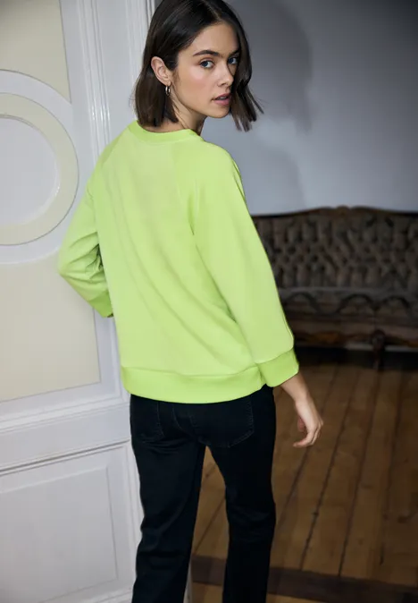 Softes Shirt mit Rippdetails flare green