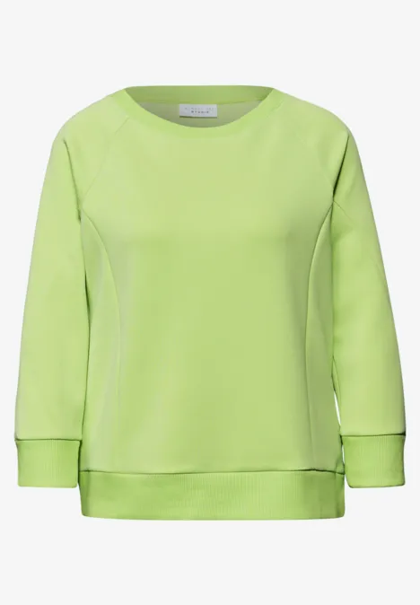 Softes Shirt mit Rippdetails flare green