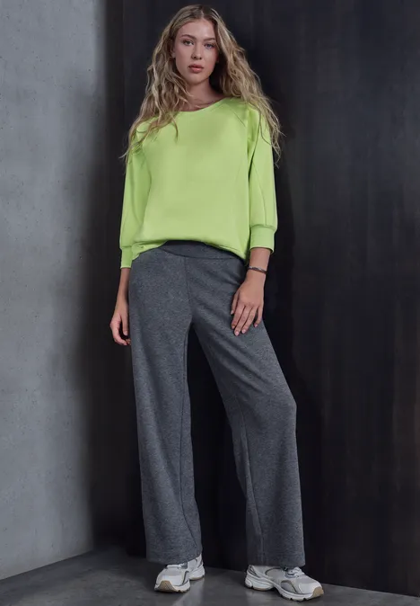 Softes Shirt mit Rippdetails flare green