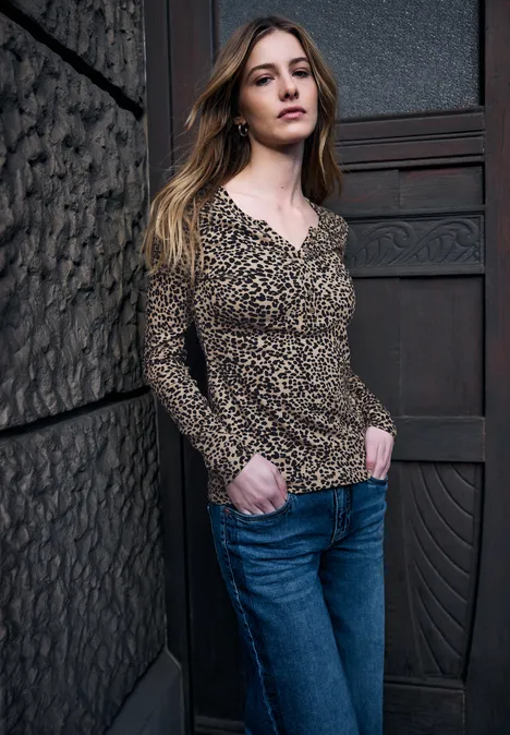 Leo Shirt mit Knopfleiste buffed beige