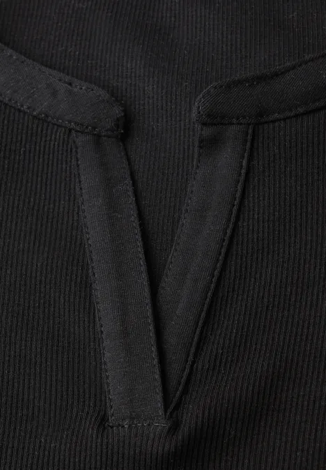 Rippstrukturshirt Black