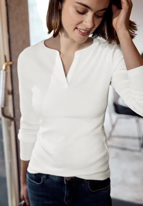 Rippstrukturshirt off white