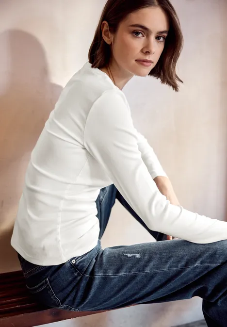 Rippstrukturshirt off white