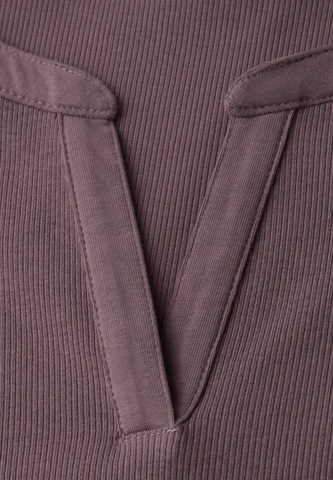 Geribd shirt met structuur hazy rose