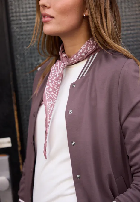 Blouson met college details hazy rose