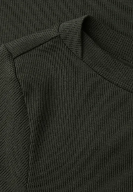 Basic shirt met boothals oil green