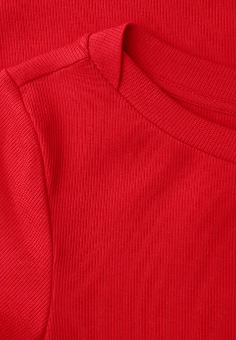 Basic Shirt mit U-Boot-Ausschnitt torch red Basic Shirt mit U-Boot-Ausschnitt torch red