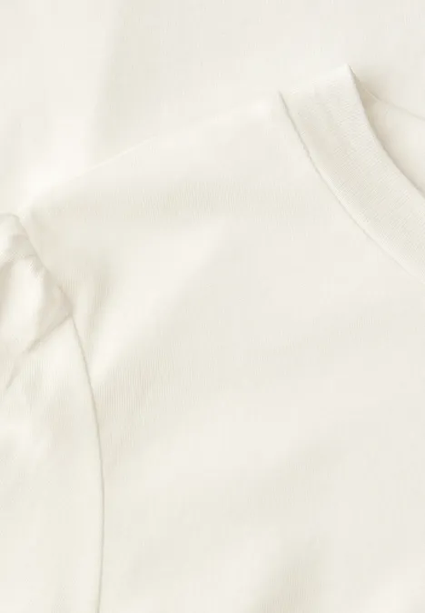 T-Shirt mit Rundhals und Puffärmeln off white T-Shirt mit Rundhals und Puffärmeln off white