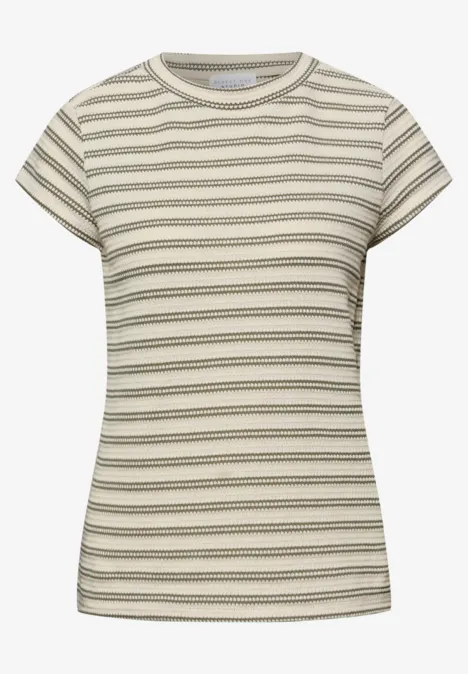 Koszulka z krótkim rękawem ze strukturą Lichen Green