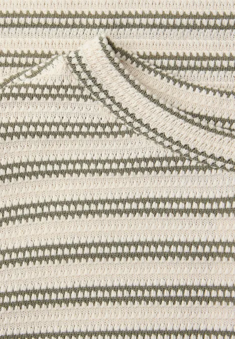 Koszulka z krótkim rękawem ze strukturą Lichen Green