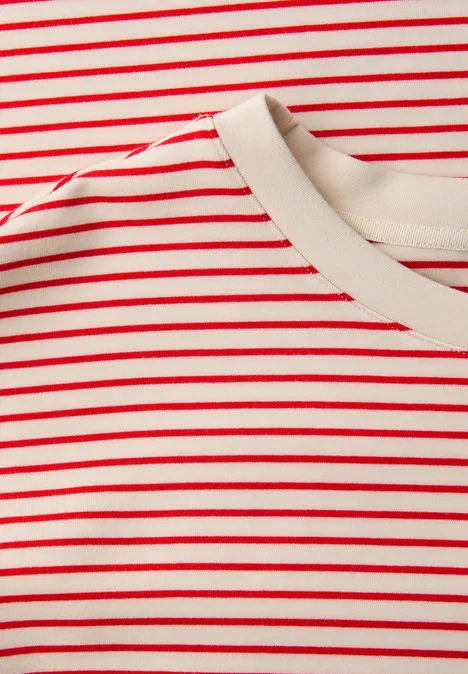 Fein gestreiftes Scuba T-Shirt torch red Fein gestreiftes Scuba T-Shirt torch red