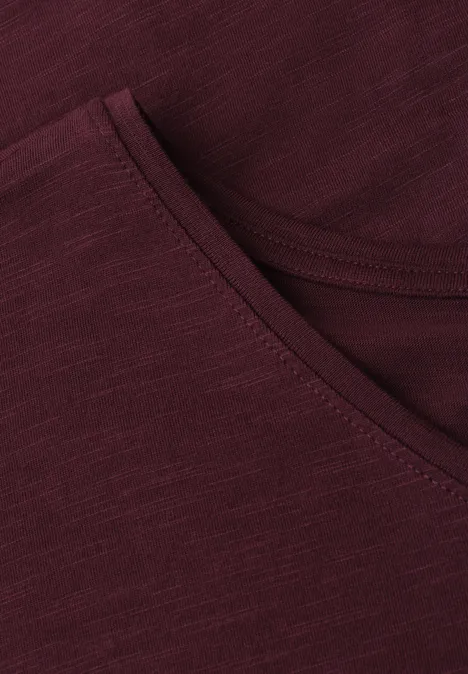 Dropped Shoulder Shirt mit V-Neck very berry