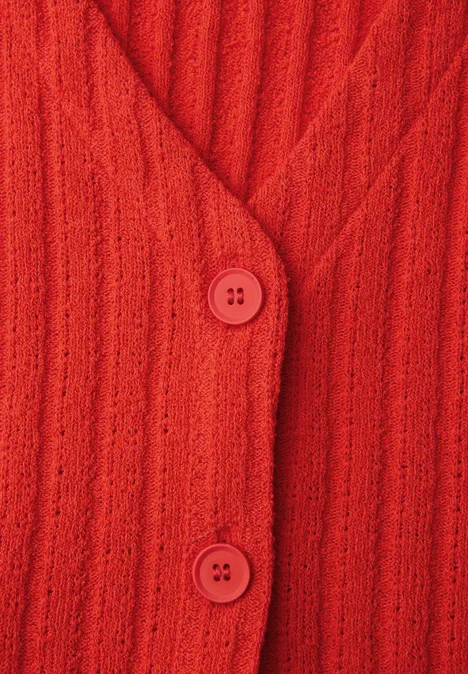 Vest met V-hals en knoopsluiting torch red