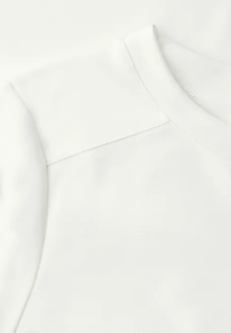Basic Shirt met korte mouwen en ronde hals off white