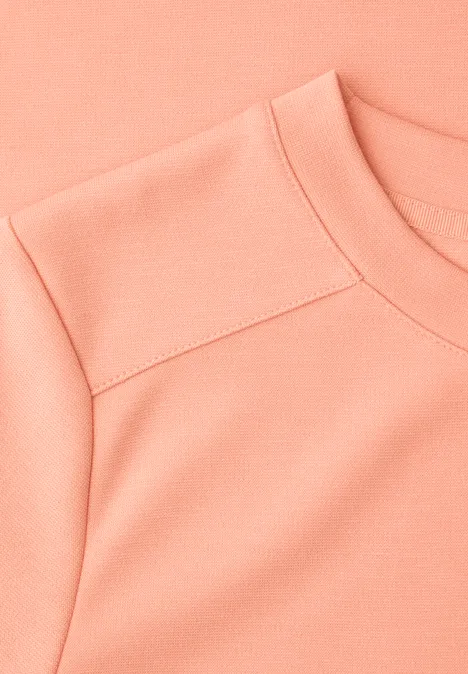 Basic Shirt met korte mouwen en ronde hals soft tangurine