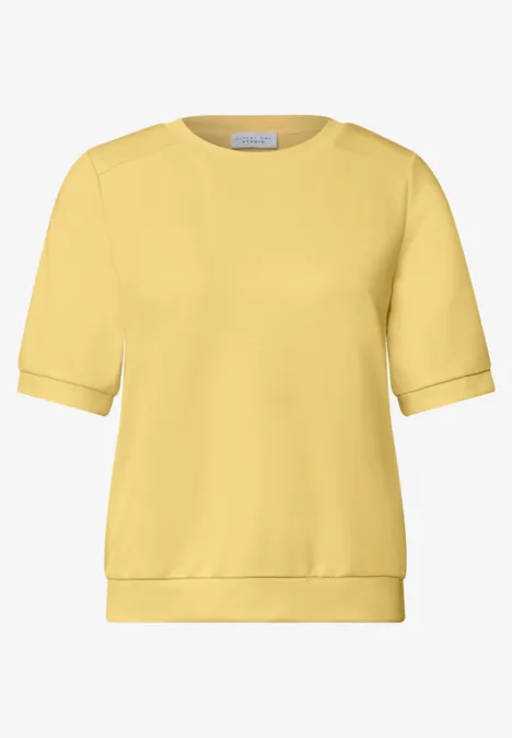 T-shirt basique à manches courtes et col rond null T-shirt jaune clair à manches courtes