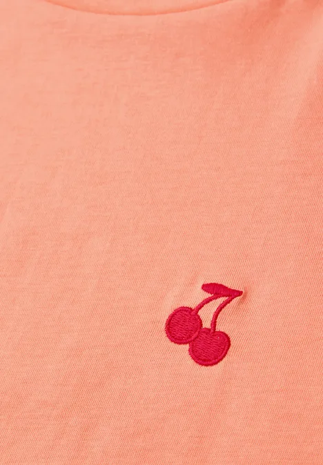 T-shirt avec un cœur imprimé soft tangurine