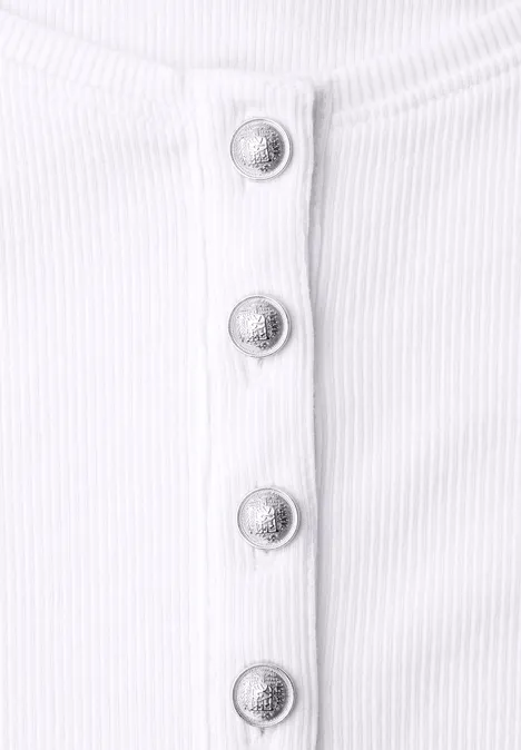 Basic T-Shirt in Rippstruktur White