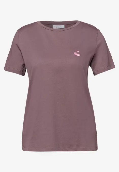 T-Shirt mit Rundhals und Herz-Print hazy rose