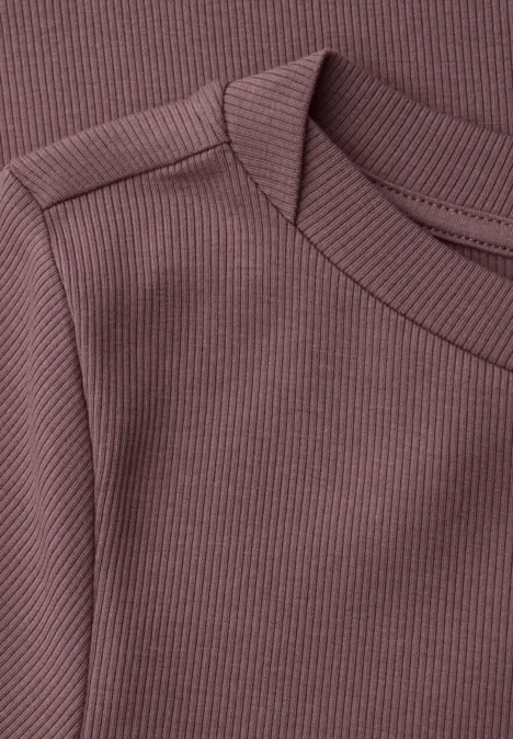 Koszulka Basic z dekoltem w łódkę hazy rose