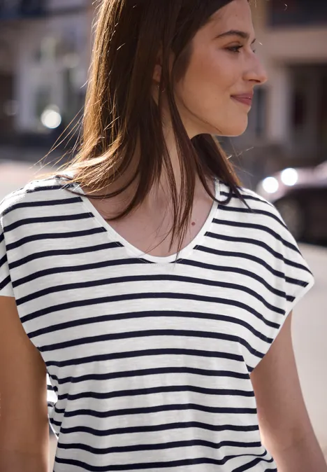 Dropped Shoulder Shirt mit Streifen midnight muse Dropped Shoulder Shirt mit Streifen midnight muse