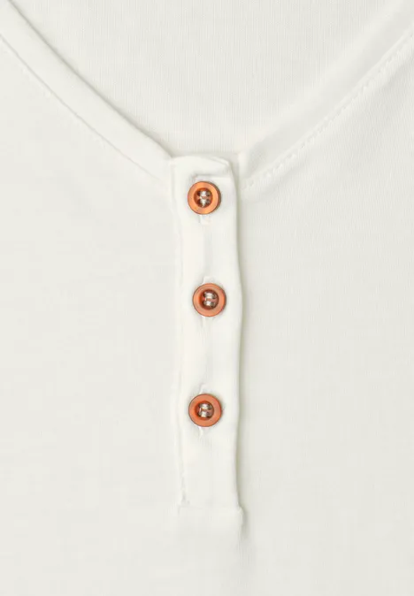 Shirt mit V-Neck und Volant-Ärmeln off white Shirt mit V-Neck und Volant-Ärmeln off white