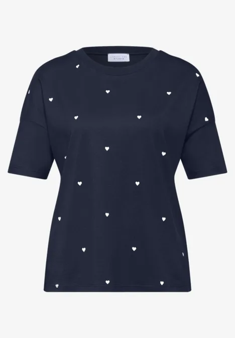 T-Shirt mit Rundhals und Herzprint midnight muse