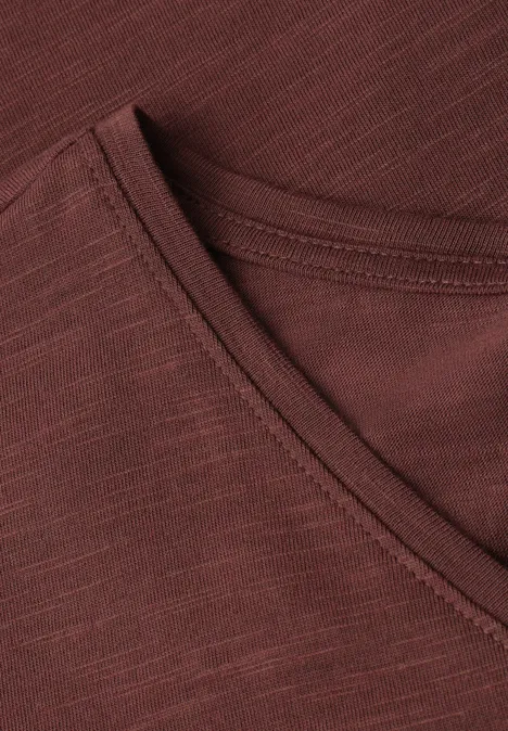 Chemise dropped shoulder en jersey mahogany brown