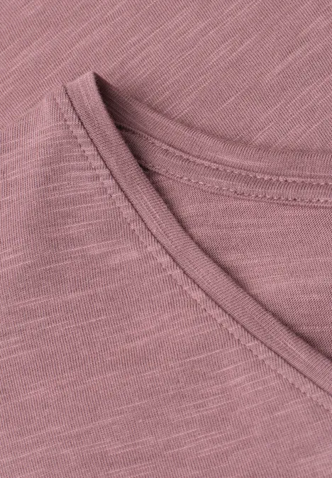 Shirt met hangende schouder in jersey hazy rose