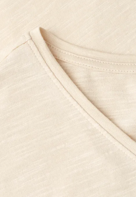 Shirt met hangende schouder in jersey stone sand