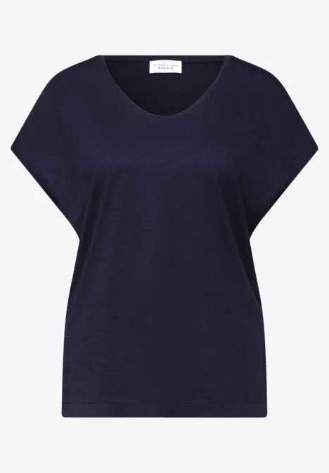 Shirt met hangende schouder in jersey midnight muse