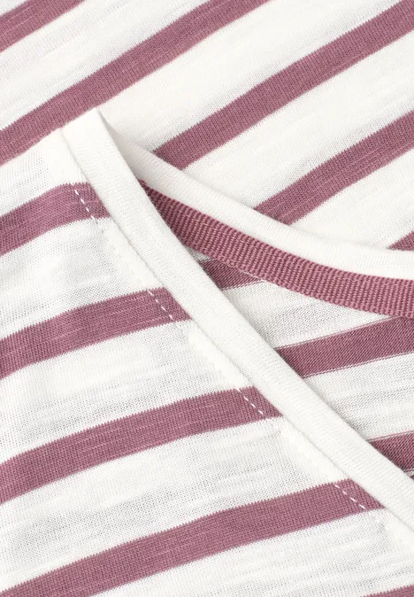 Shirt met losse schouders en strepen hazy rose